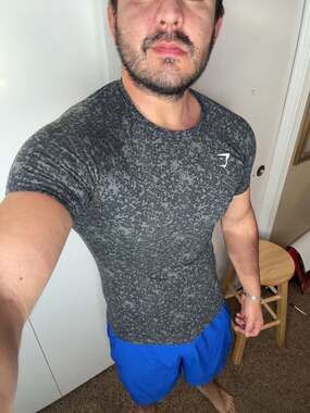 Gymshark Men's Size M Grey Camo Print Short Sleeve Performance T-Shirt
